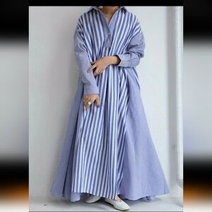 Striped Long Sleeve Maxi Dress
